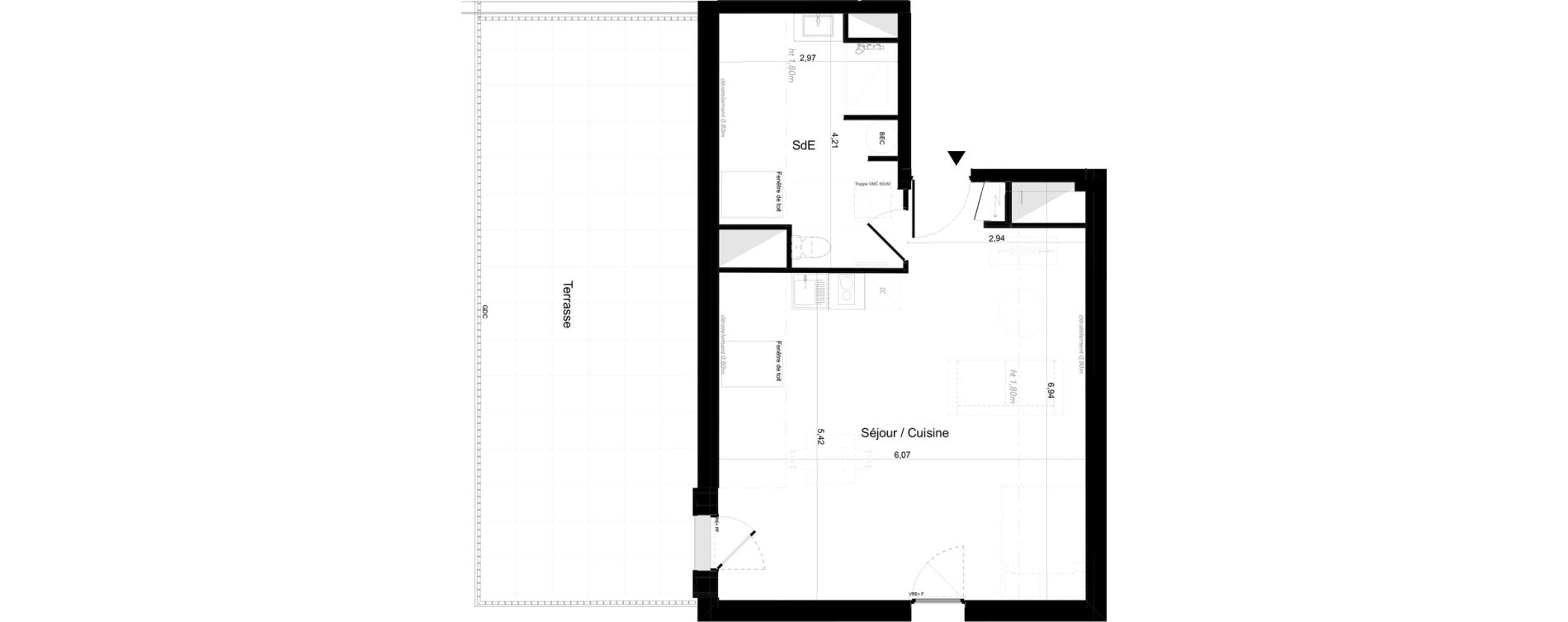 Appartement T1 de 30,69 m2 &agrave; Perros-Guirec Centre