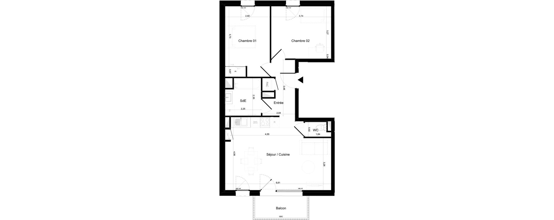 Appartement T3 de 64,33 m2 &agrave; Perros-Guirec Centre