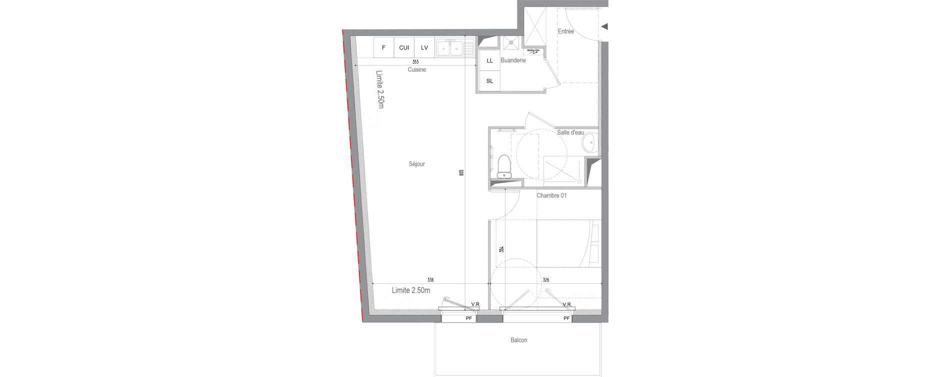 Appartement T2 de 55,20 m2 &agrave; Perros-Guirec Centre