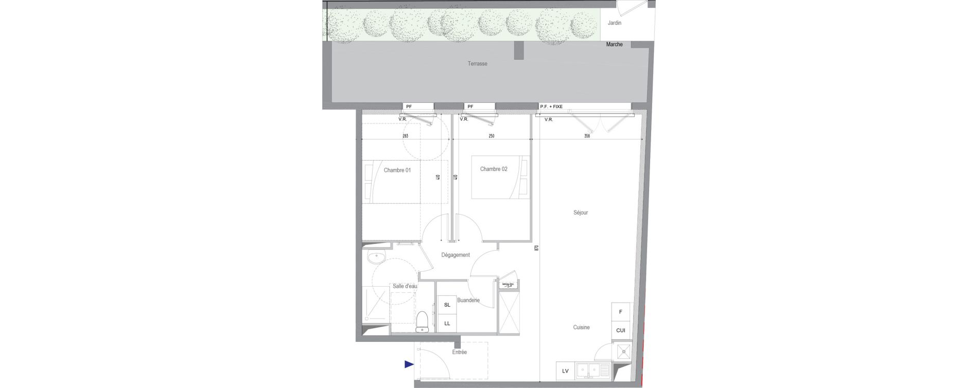 Appartement T3 de 71,60 m2 &agrave; Perros-Guirec Centre