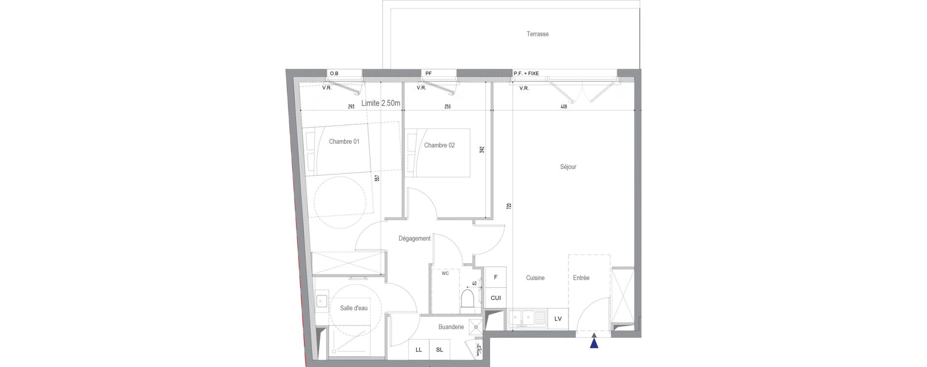 Appartement T3 de 68,90 m2 &agrave; Perros-Guirec Centre