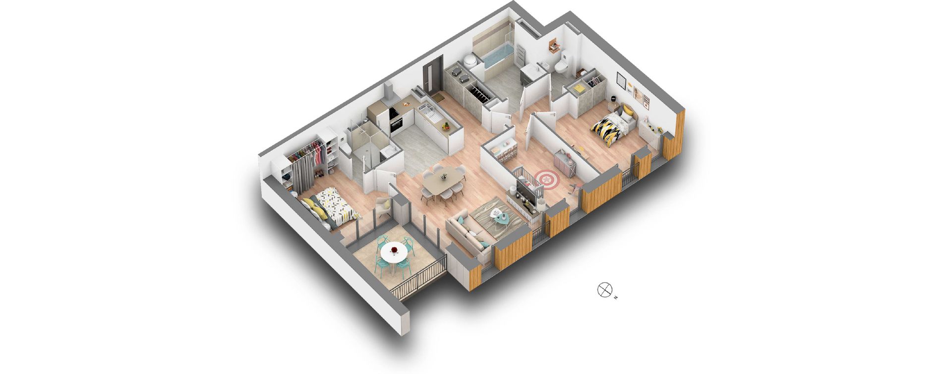 Appartement T4 de 79,20 m2 &agrave; Pl&eacute;neuf-Val-Andr&eacute; Le golf