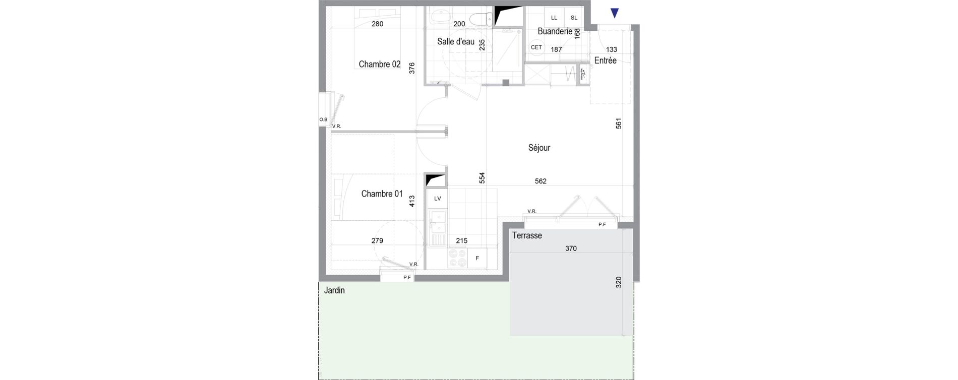 Appartement T3 de 62,50 m2 &agrave; Pl&eacute;neuf-Val-Andr&eacute; Centre