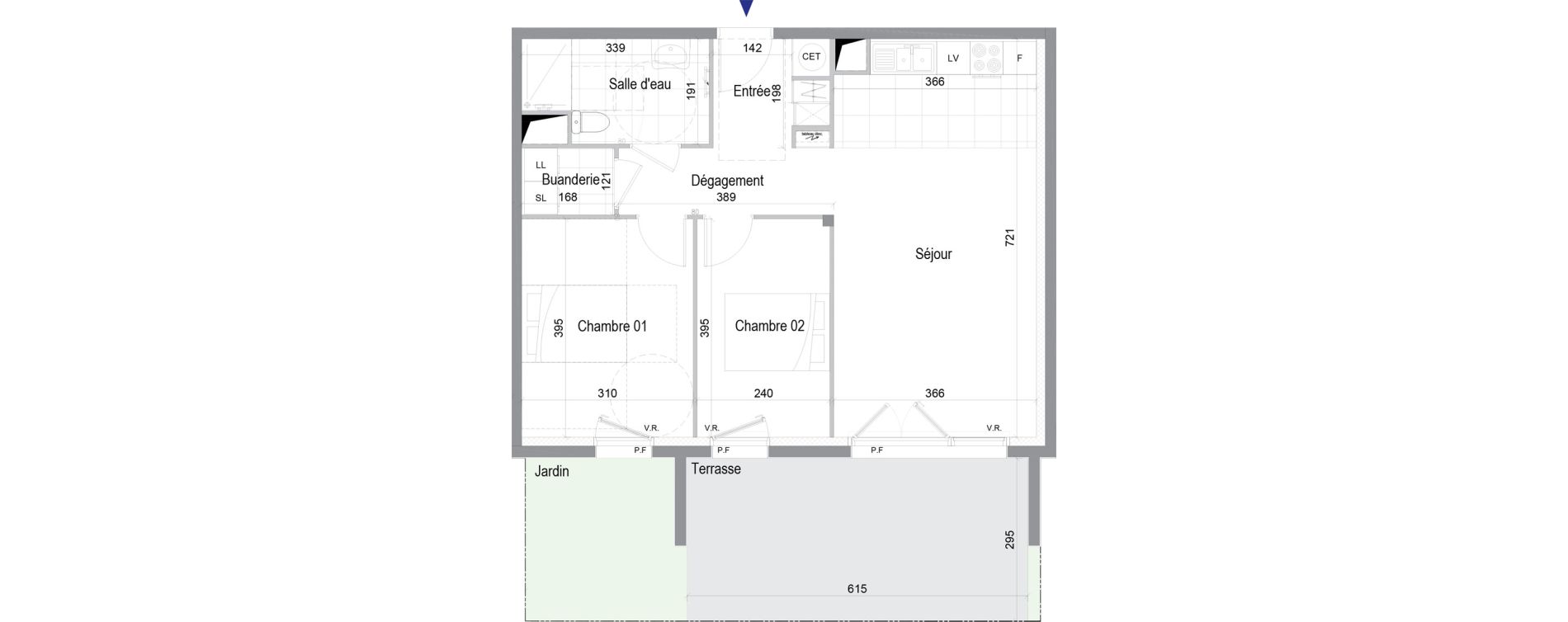 Appartement T3 de 64,10 m2 &agrave; Pl&eacute;neuf-Val-Andr&eacute; Centre