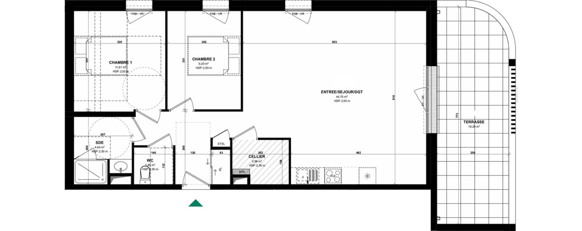 Appartement T3 de 75,07 m2 &agrave; Pordic C&ocirc;t&eacute; bleu