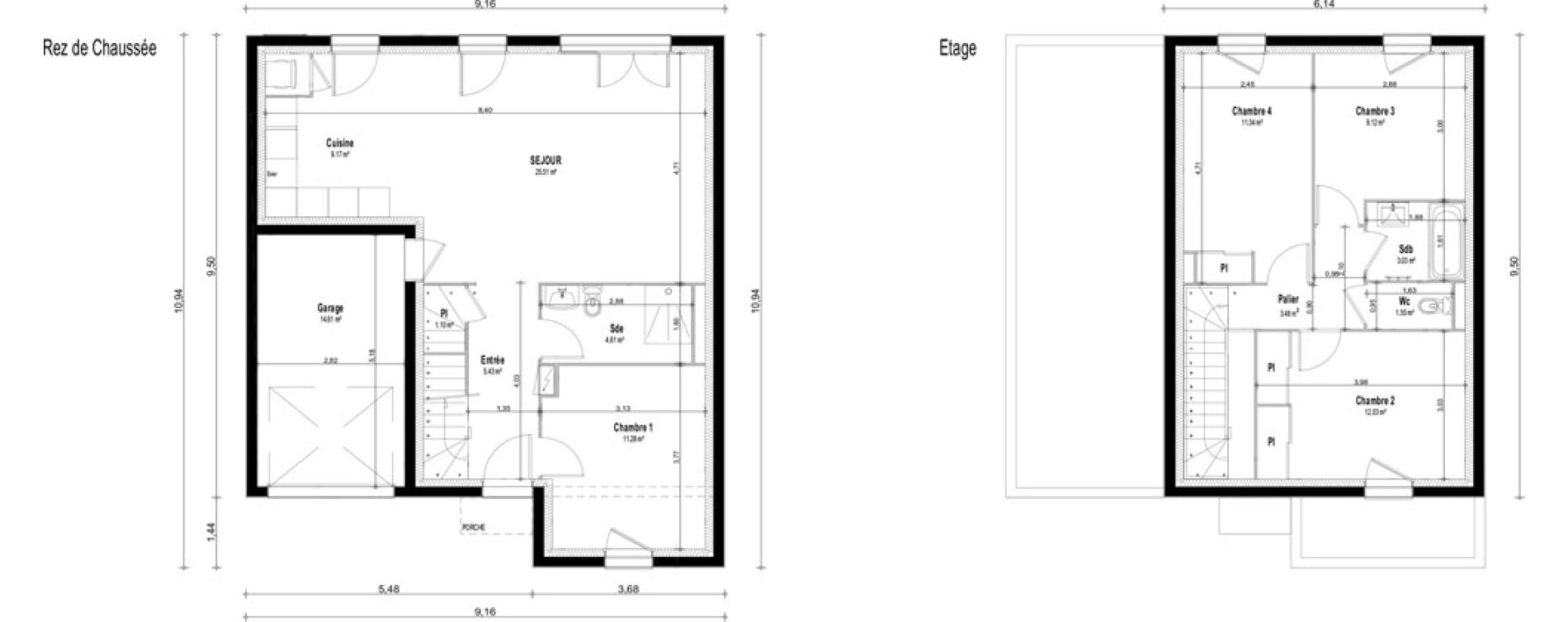 Maison T5 de 98,21 m2 &agrave; Qu&eacute;vert L aublette