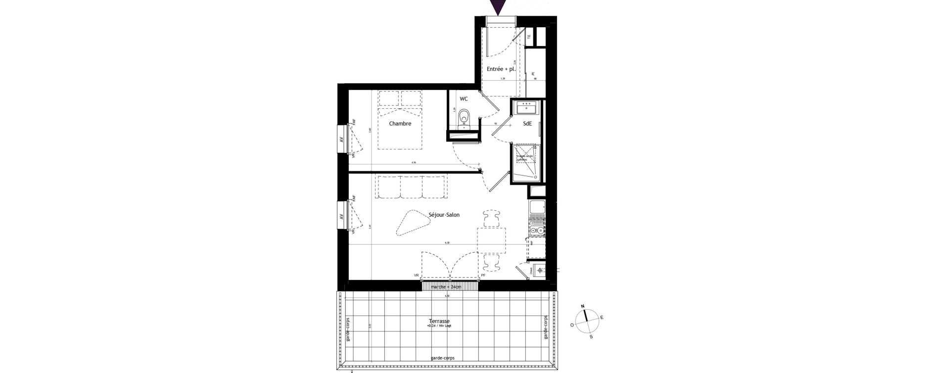 Appartement T2 de 39,88 m2 &agrave; Saint-Brieuc Les villes dorees