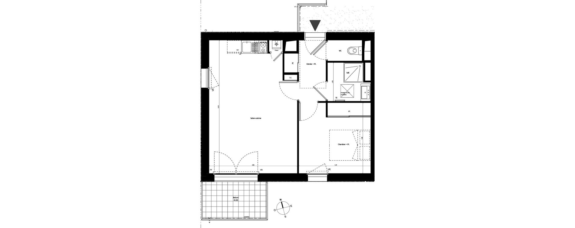 Appartement T2 de 43,83 m2 &agrave; Saint-Brieuc Les villes dorees