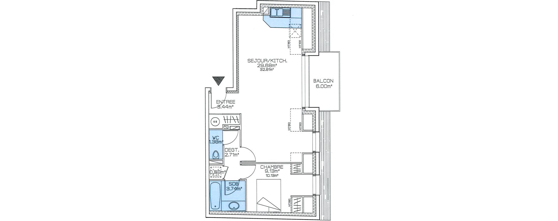 Appartement T2 de 50,76 m2 &agrave; Saint-Cast-Le-Guildo Centre