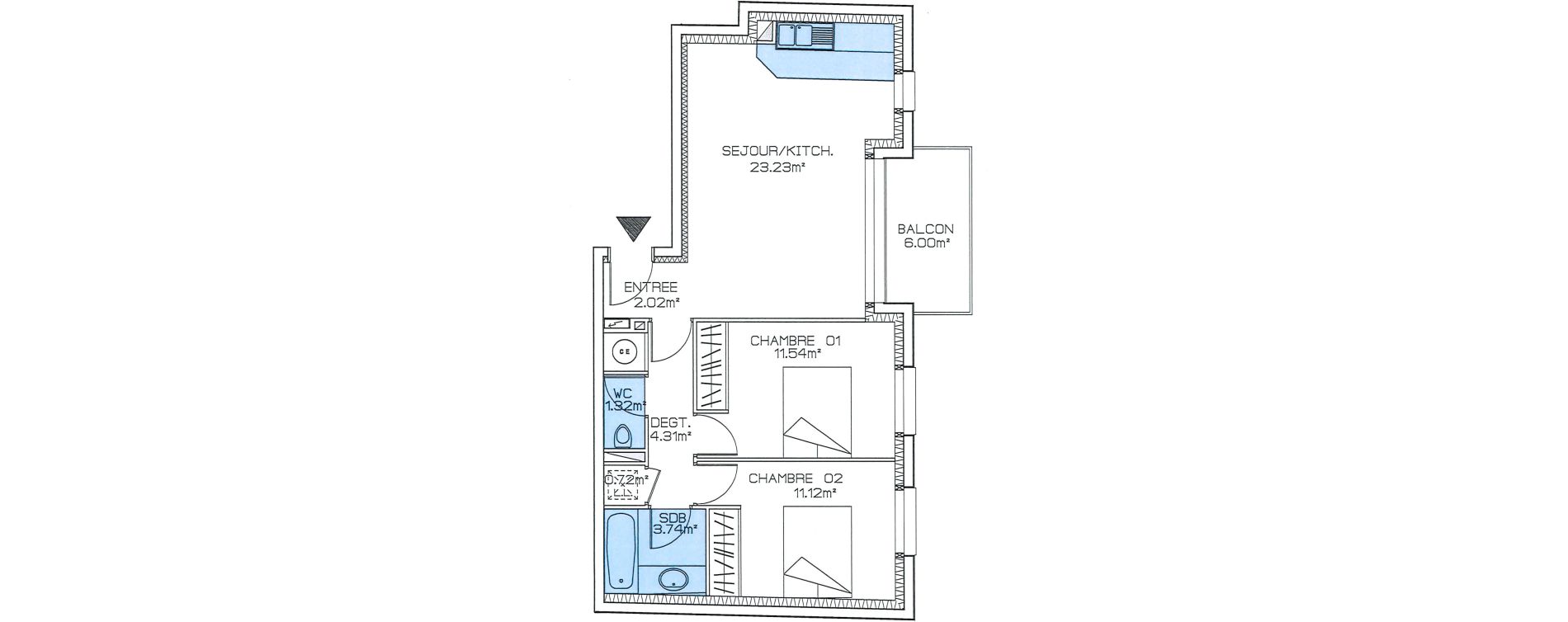 Appartement T3 de 58,00 m2 &agrave; Saint-Cast-Le-Guildo Centre