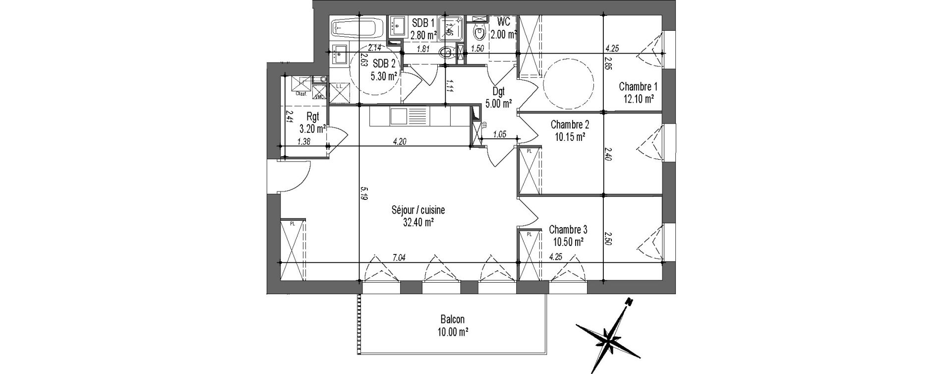 Appartement T4 de 83,45 m2 &agrave; Saint-Quay-Portrieux Centre