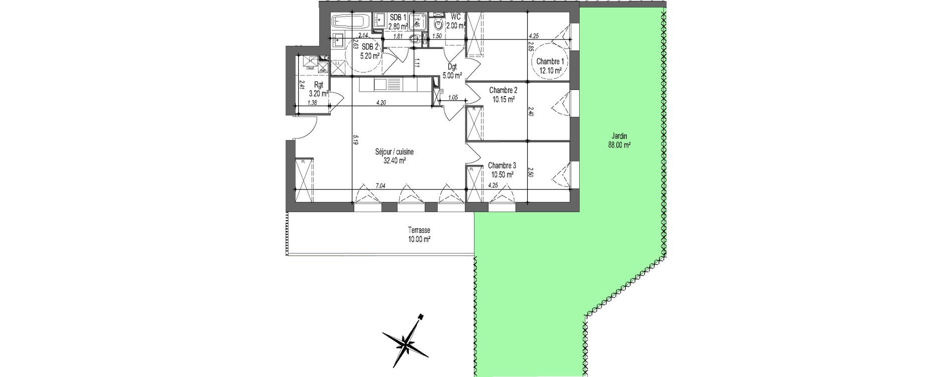 Appartement T4 de 83,45 m2 &agrave; Saint-Quay-Portrieux Centre