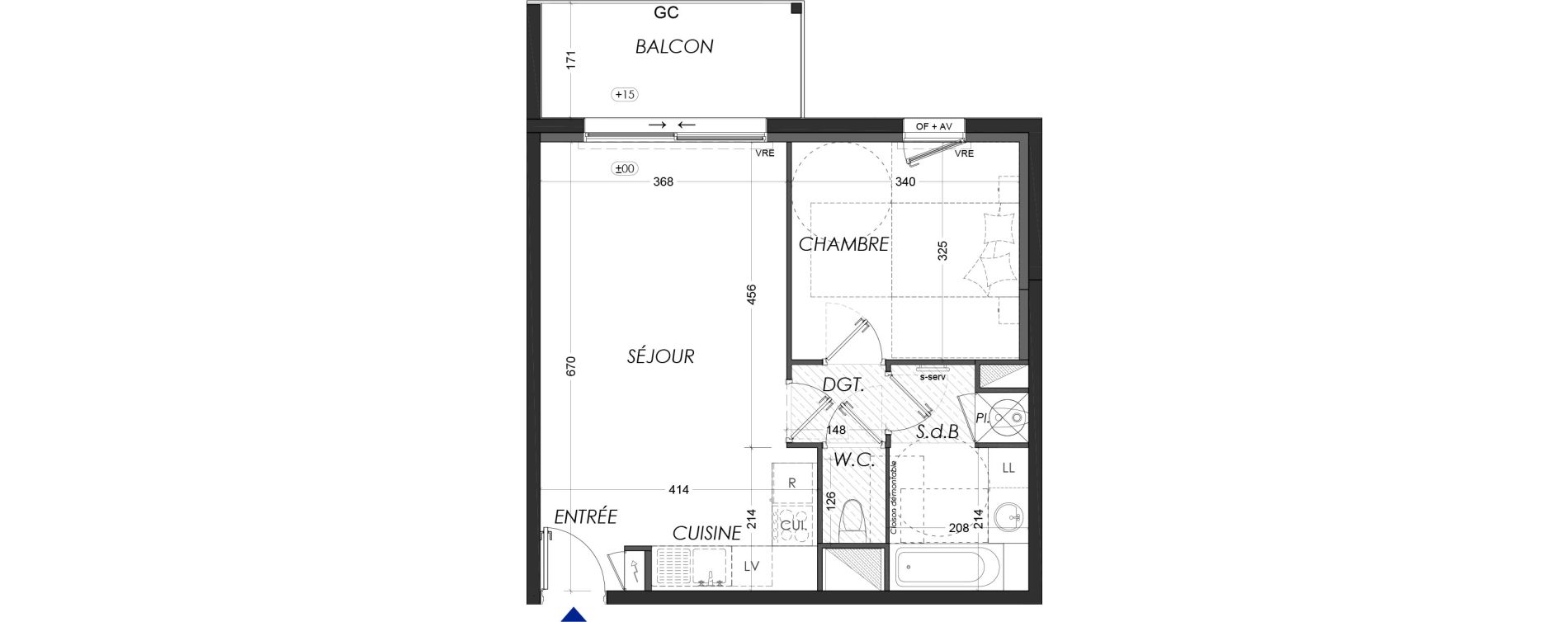 Appartement T2 de 45,85 m2 &agrave; Tr&eacute;beurden Centre