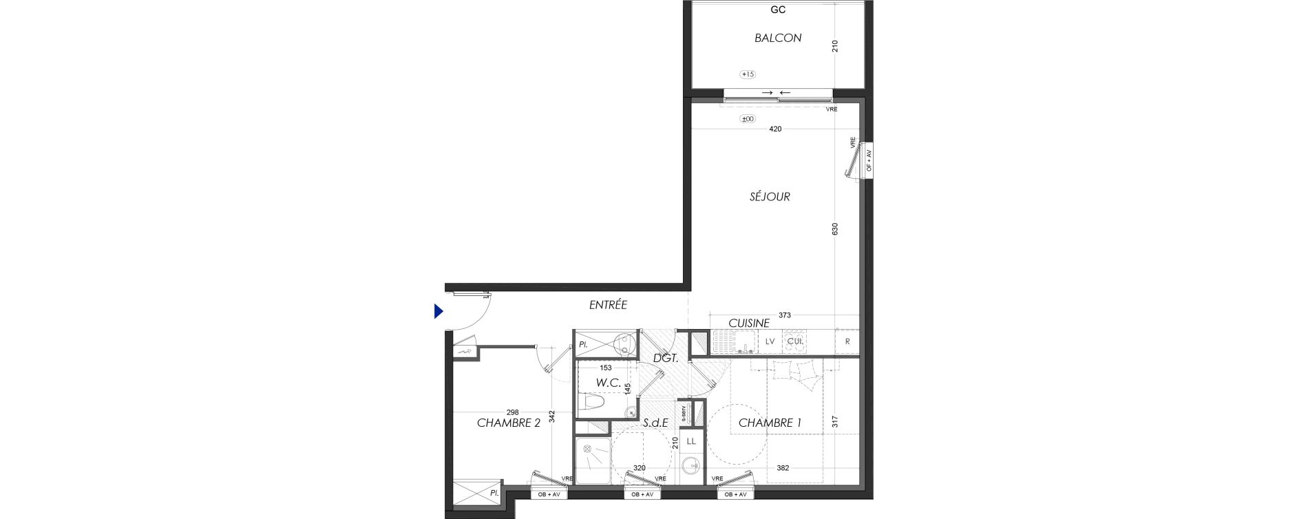 Appartement T3 de 66,40 m2 &agrave; Tr&eacute;beurden Centre