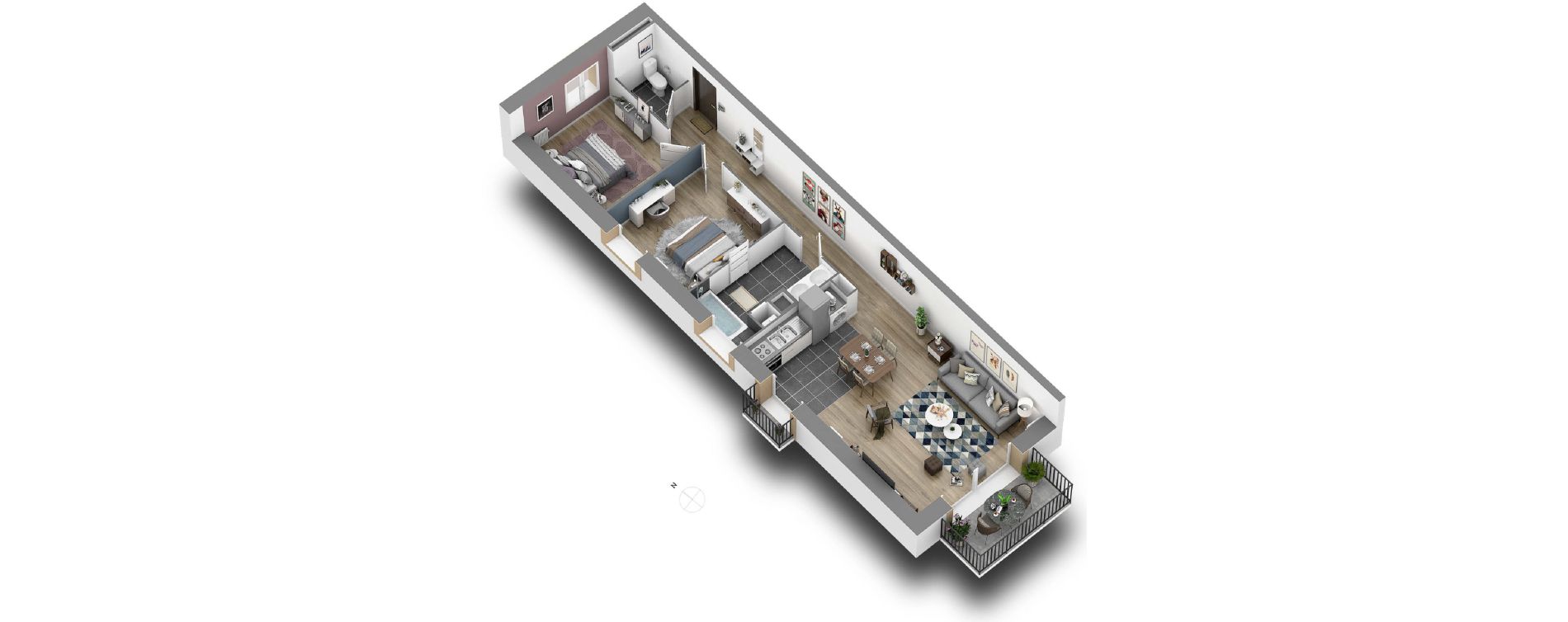 Appartement T3 de 69,00 m2 &agrave; B&eacute;nodet Centre