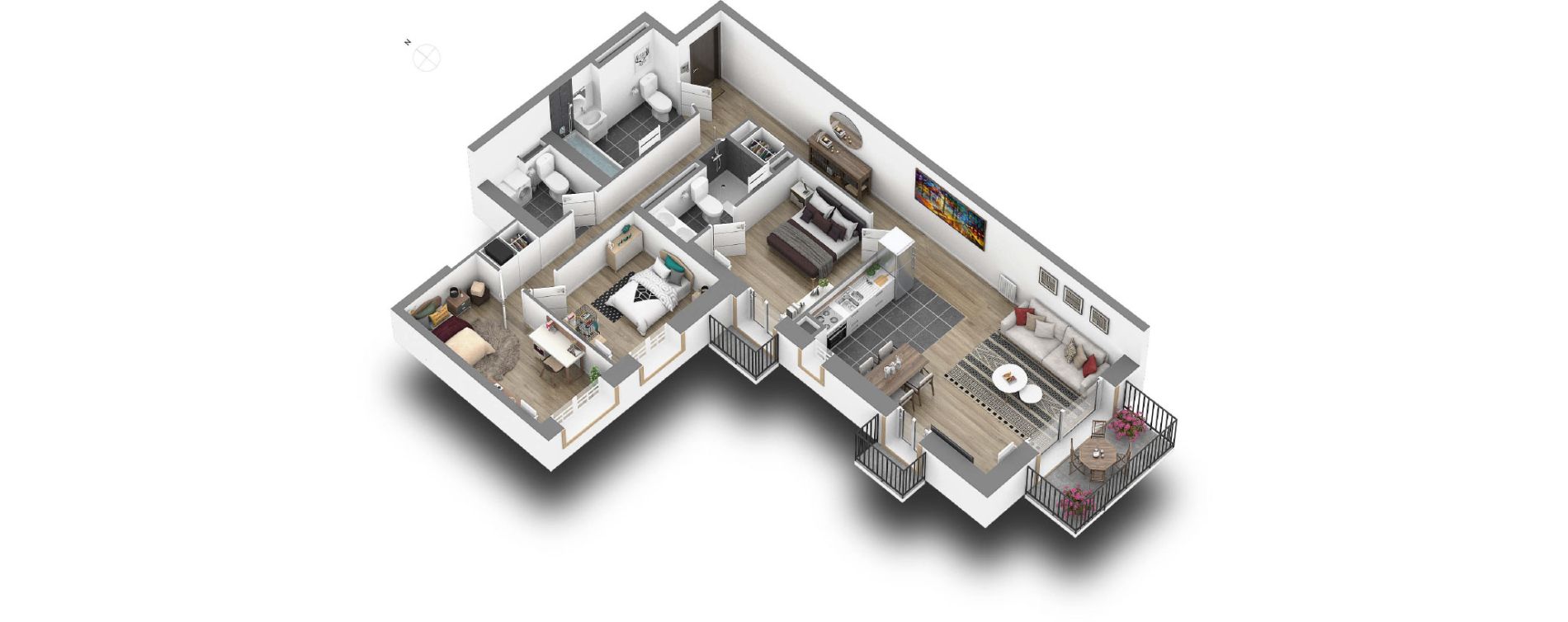 Appartement T4 de 84,75 m2 &agrave; B&eacute;nodet Centre
