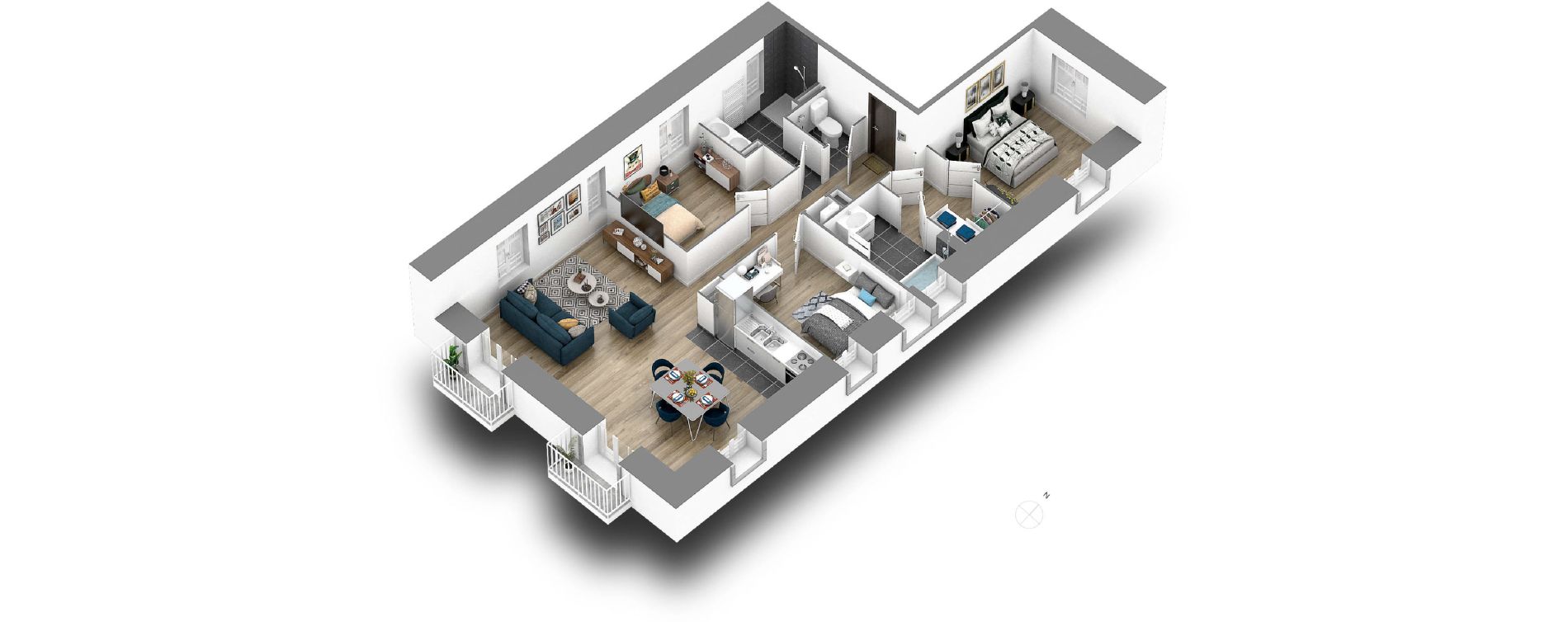 Appartement T4 de 92,30 m2 &agrave; B&eacute;nodet Centre