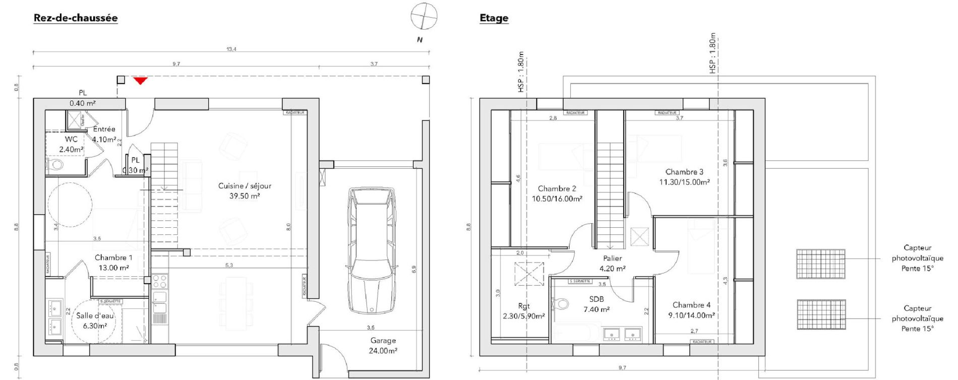 Maison T5 de 110,80 m2 &agrave; B&eacute;nodet Centre