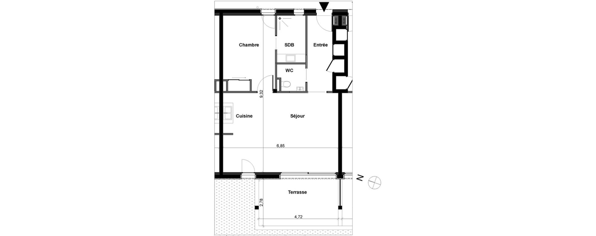 Appartement T2 de 60,63 m2 &agrave; B&eacute;nodet Centre