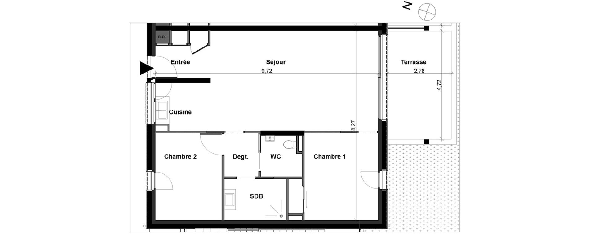 Appartement T3 de 75,78 m2 &agrave; B&eacute;nodet Centre
