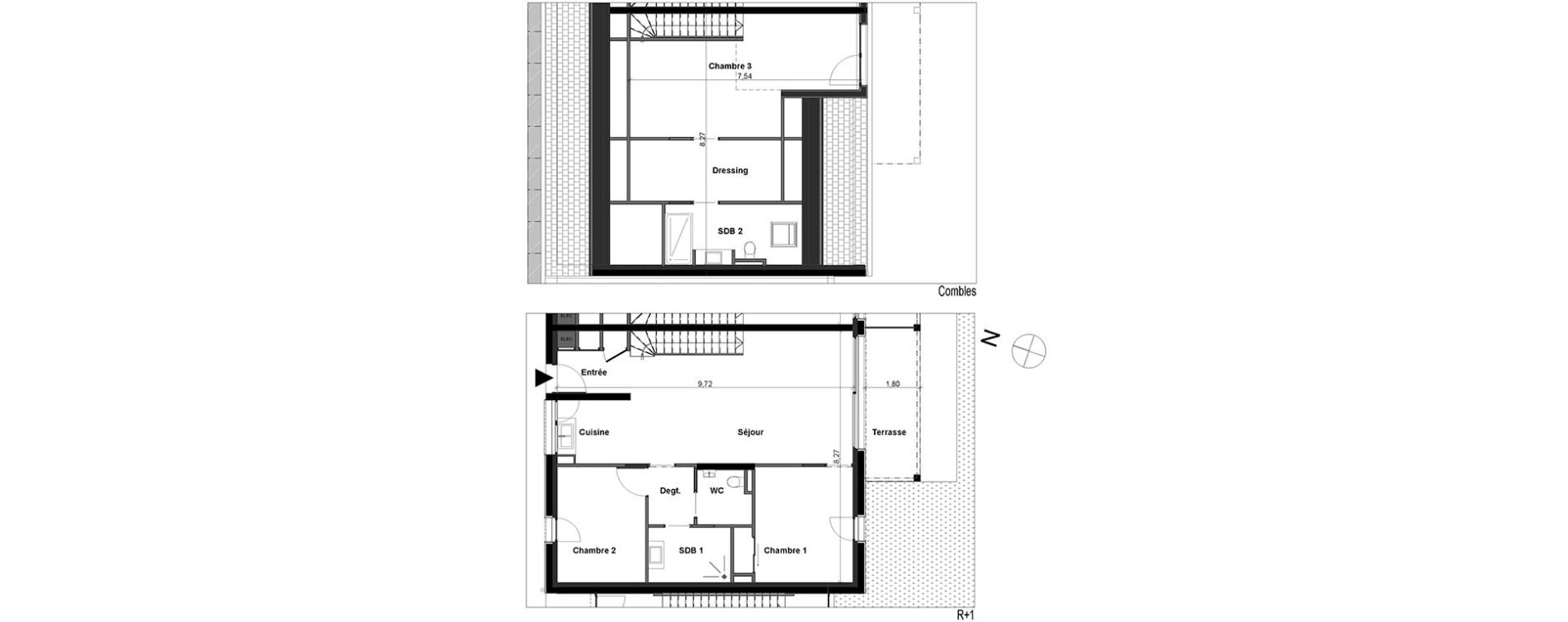 Duplex T4 de 109,03 m2 &agrave; B&eacute;nodet Centre