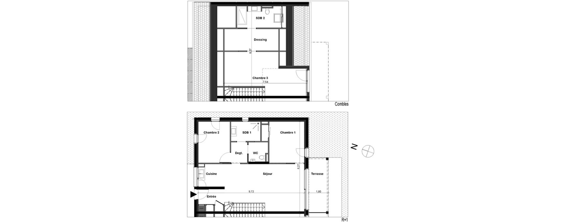Duplex T4 de 109,03 m2 &agrave; B&eacute;nodet Centre
