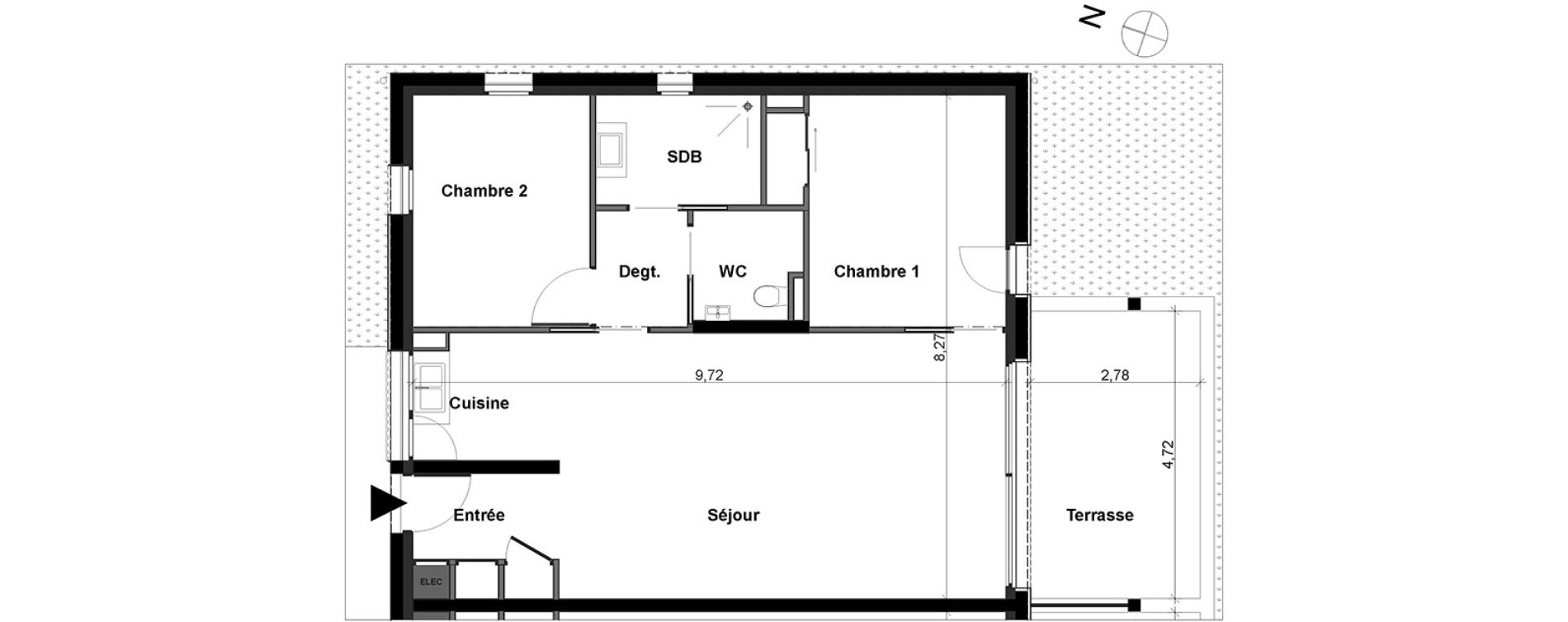 Appartement T3 de 75,78 m2 &agrave; B&eacute;nodet Centre