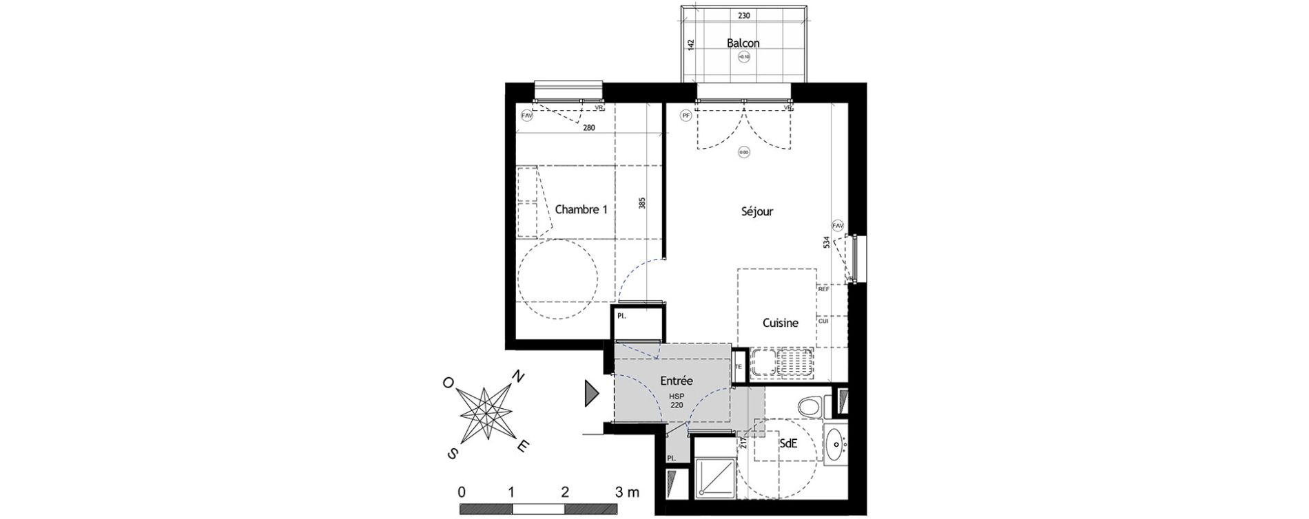 Appartement T2 de 39,37 m2 &agrave; Brest Quatre moulins
