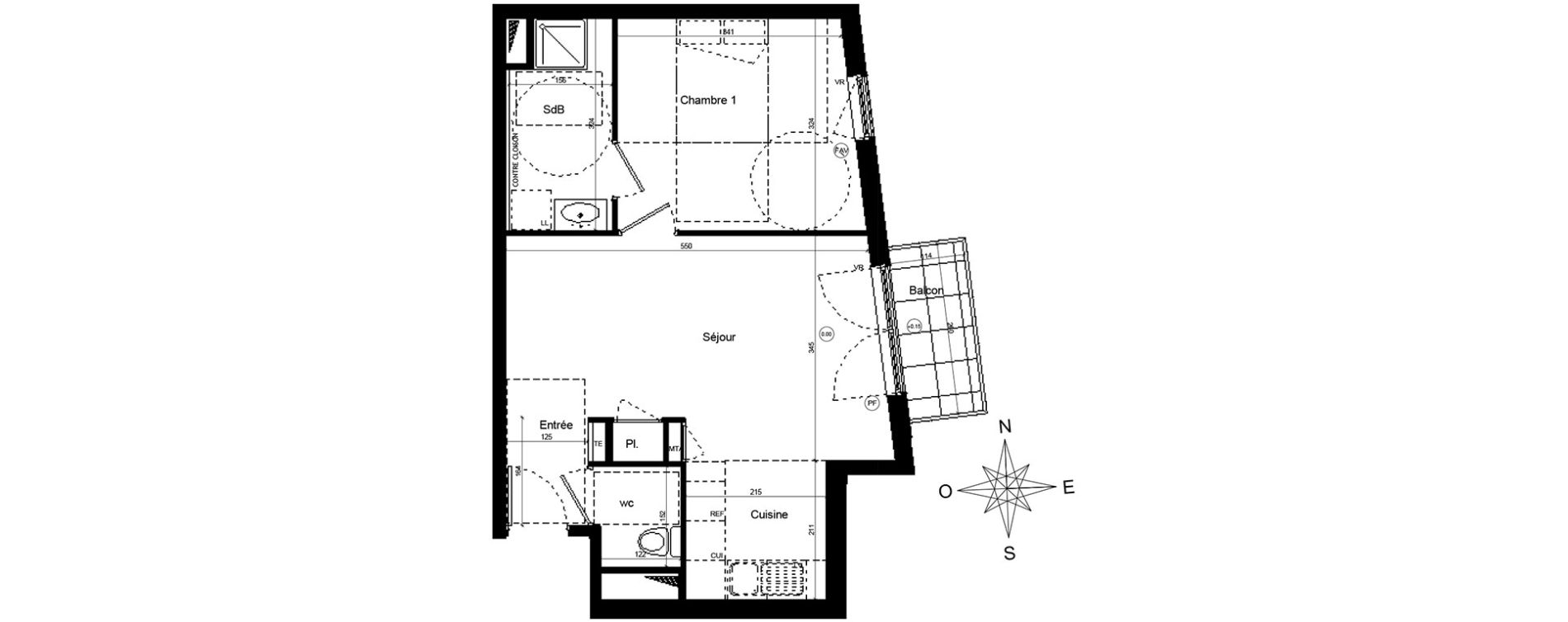 Appartement T2 de 43,45 m2 &agrave; Brest Quatre moulins