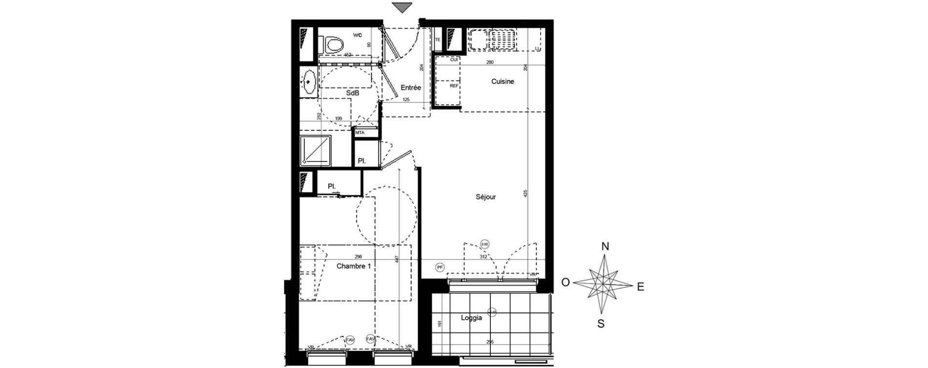 Appartement T2 de 41,60 m2 &agrave; Brest Quatre moulins