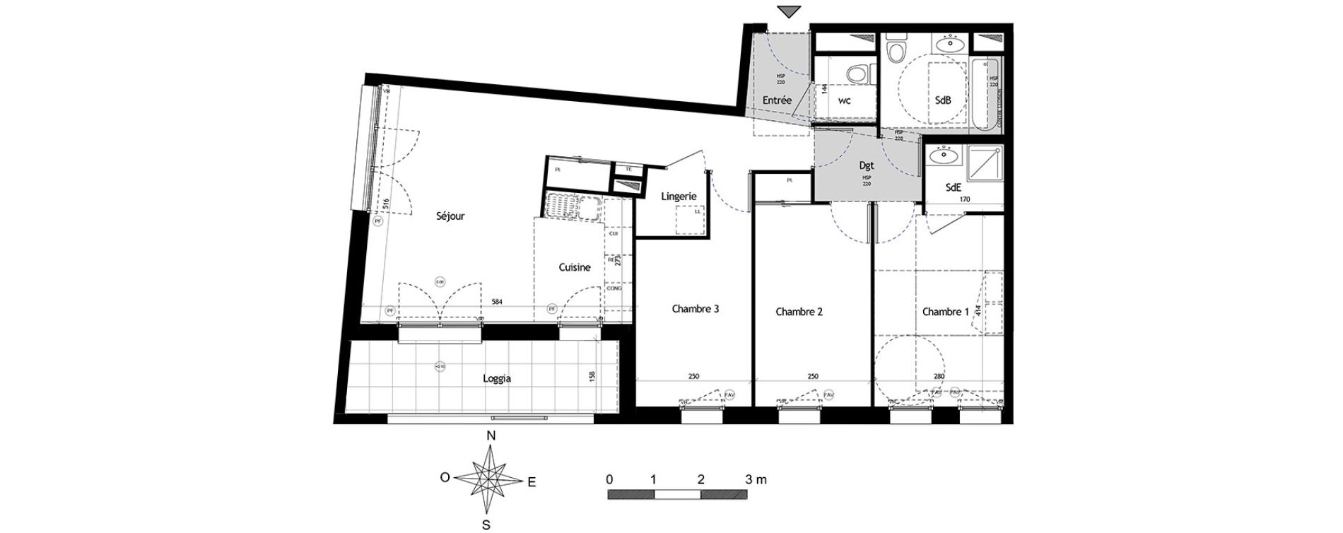 Appartement T4 de 83,58 m2 &agrave; Brest Quatre moulins