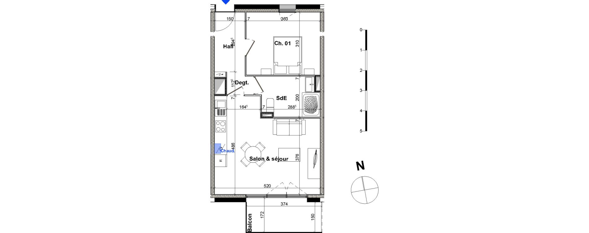 Appartement T2 de 44,89 m2 &agrave; Brest Saint marc