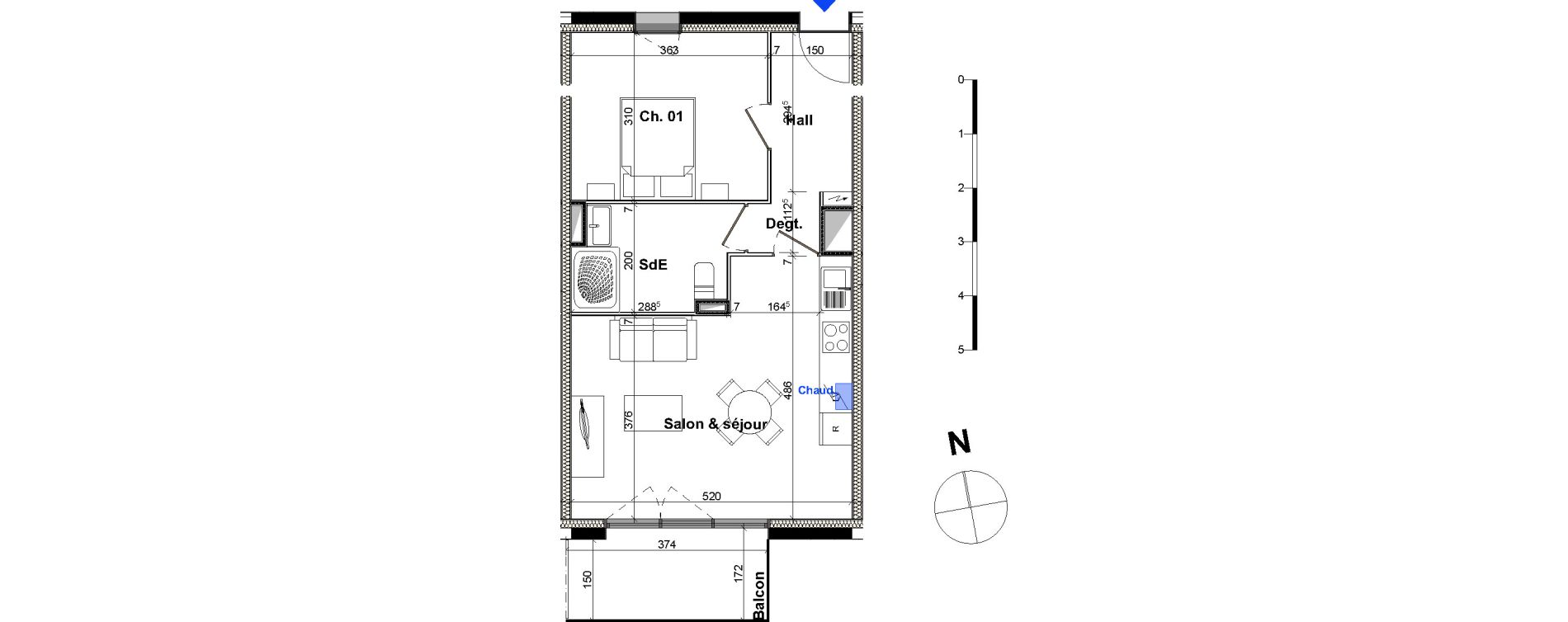Appartement T2 de 44,90 m2 &agrave; Brest Saint marc
