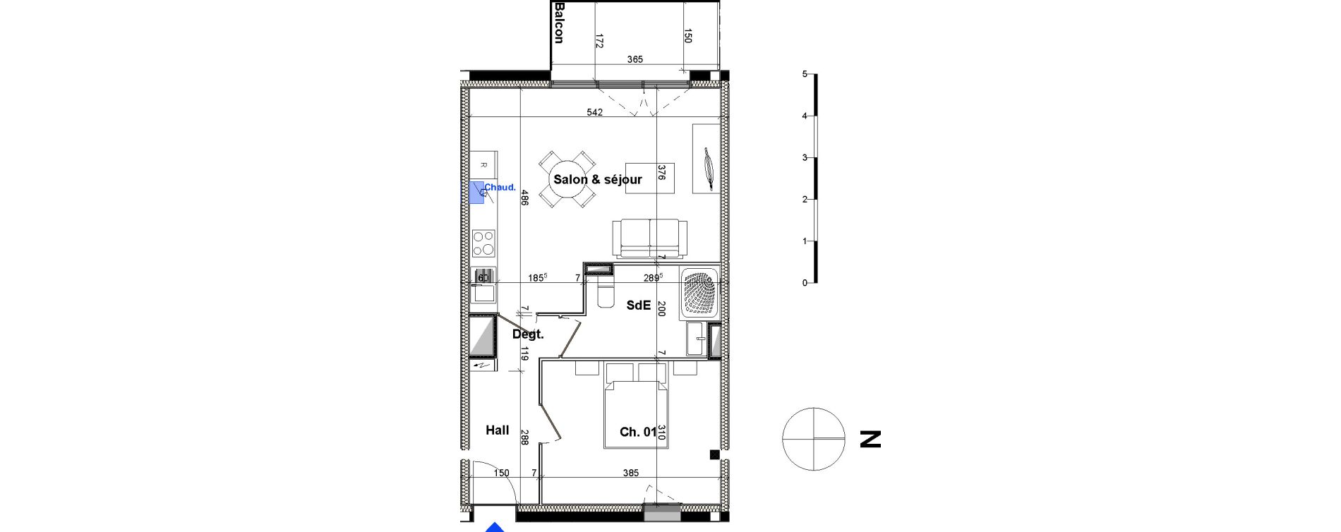 Appartement T2 de 46,75 m2 &agrave; Brest Saint marc