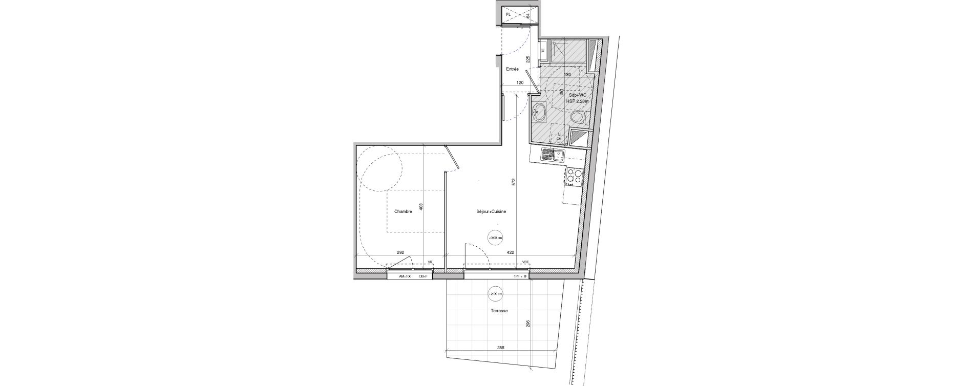 Appartement T2 de 40,28 m2 &agrave; Brest Lambezellec