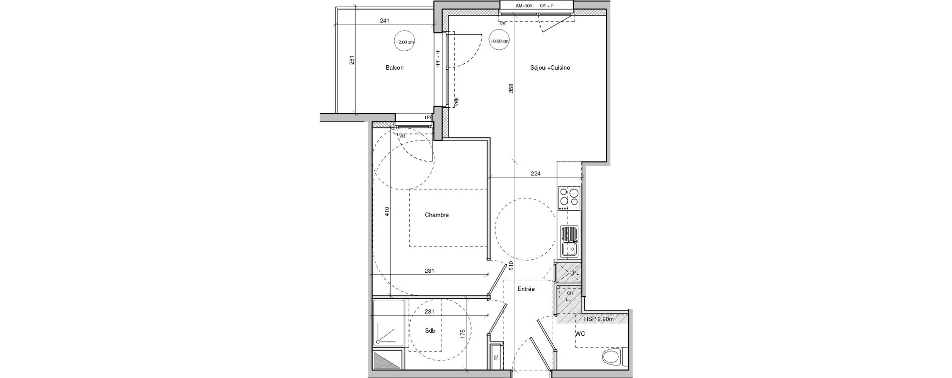 Appartement T2 de 41,40 m2 &agrave; Brest Lambezellec