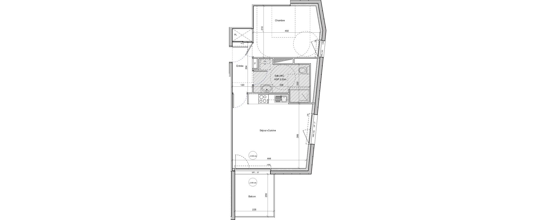 Appartement T2 de 43,48 m2 &agrave; Brest Lambezellec
