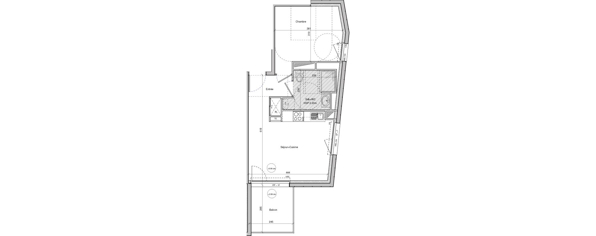 Appartement T2 de 39,47 m2 &agrave; Brest Lambezellec