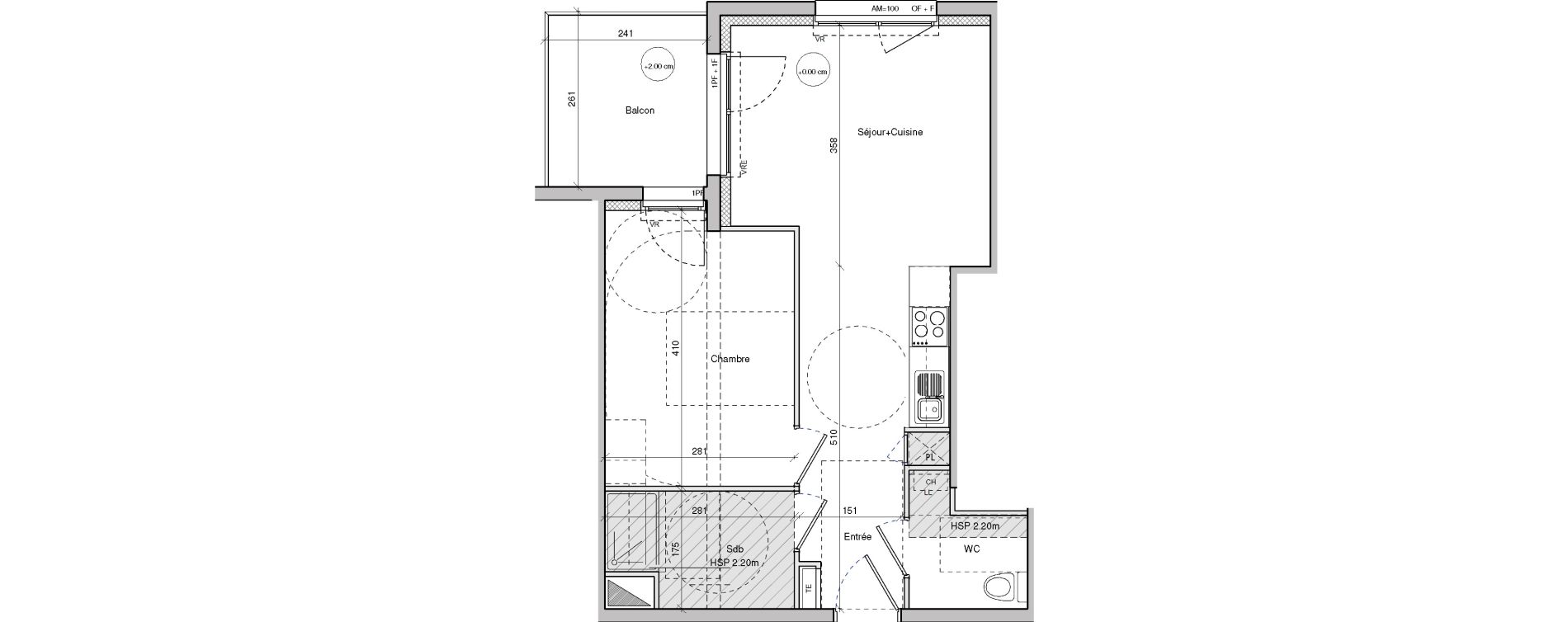 Appartement T2 de 41,40 m2 &agrave; Brest Lambezellec
