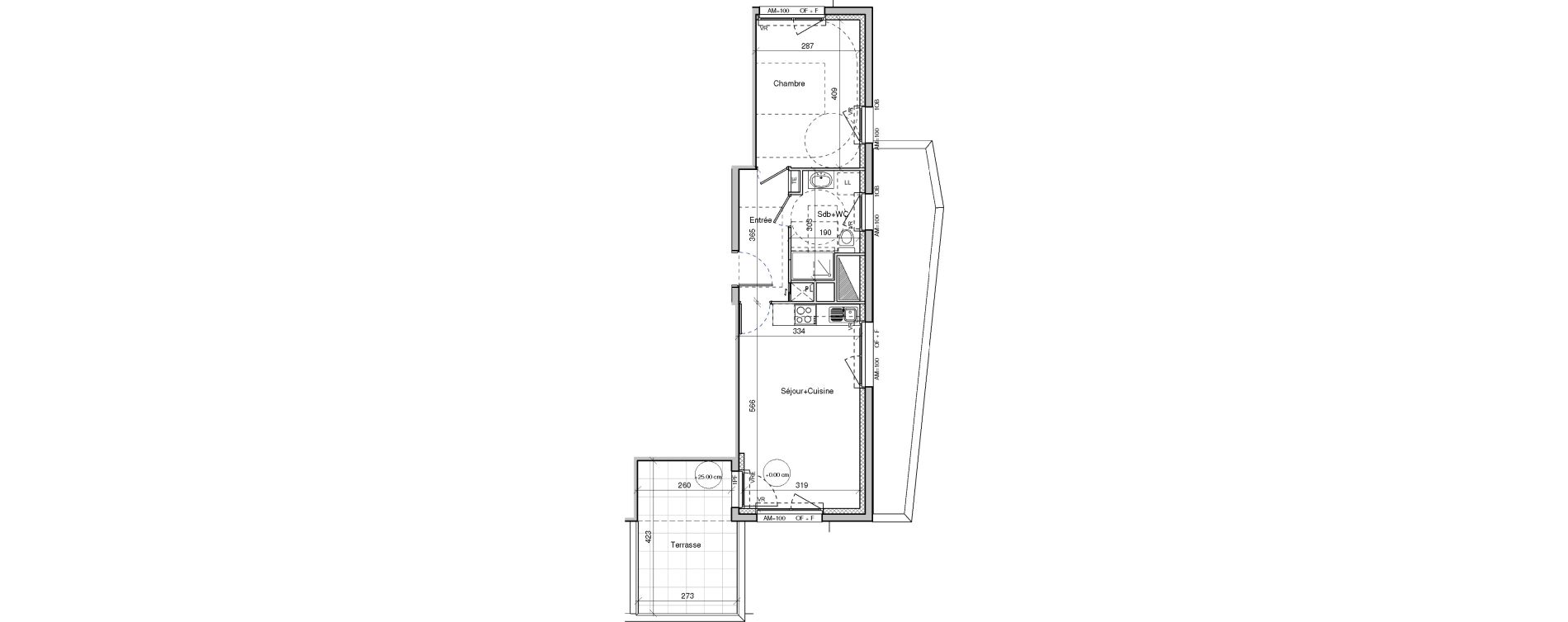 Appartement T2 de 39,43 m2 &agrave; Brest Lambezellec