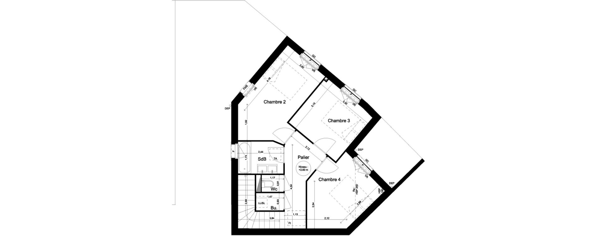 Maison T5 de 100,21 m2 &agrave; Brest Bas jaur&egrave;s - saint michel