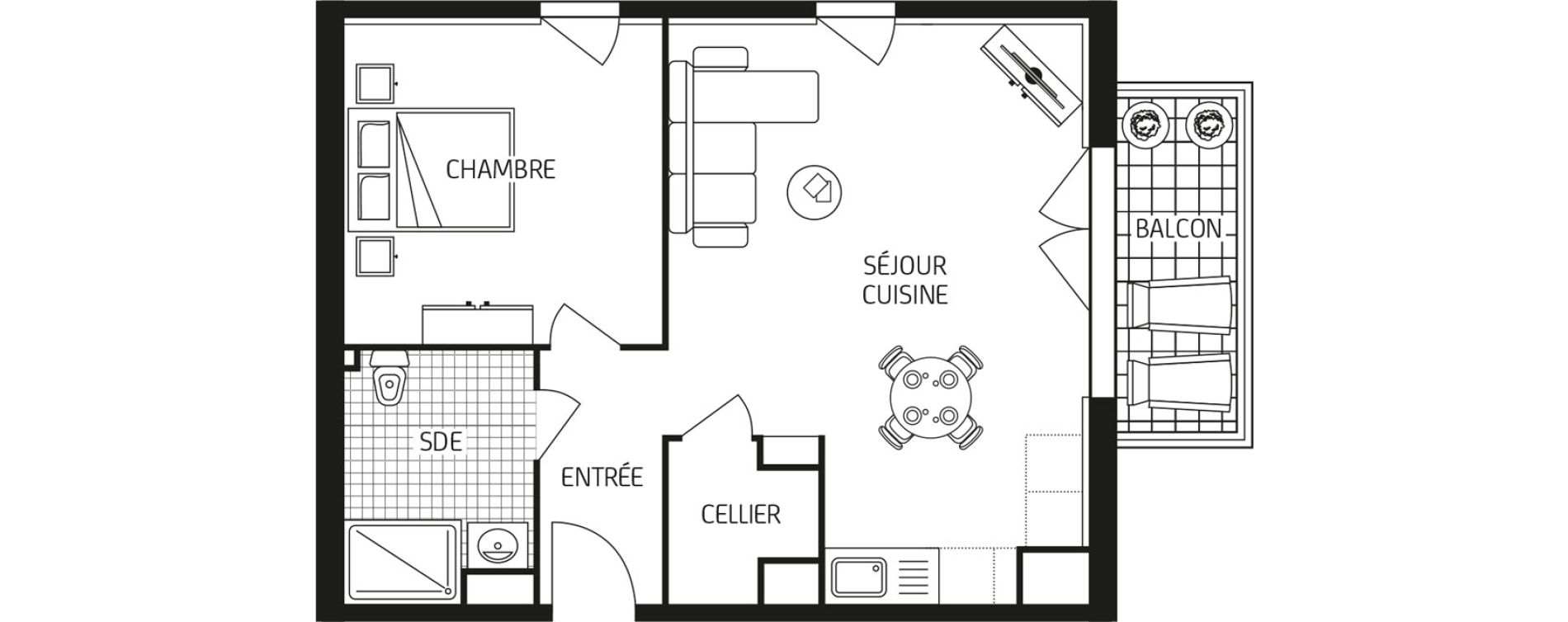 Appartement T2 de 45,53 m2 &agrave; Brest Poulleder - kernabat