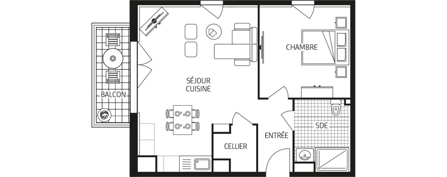 Appartement T2 de 45,54 m2 &agrave; Brest Poulleder - kernabat