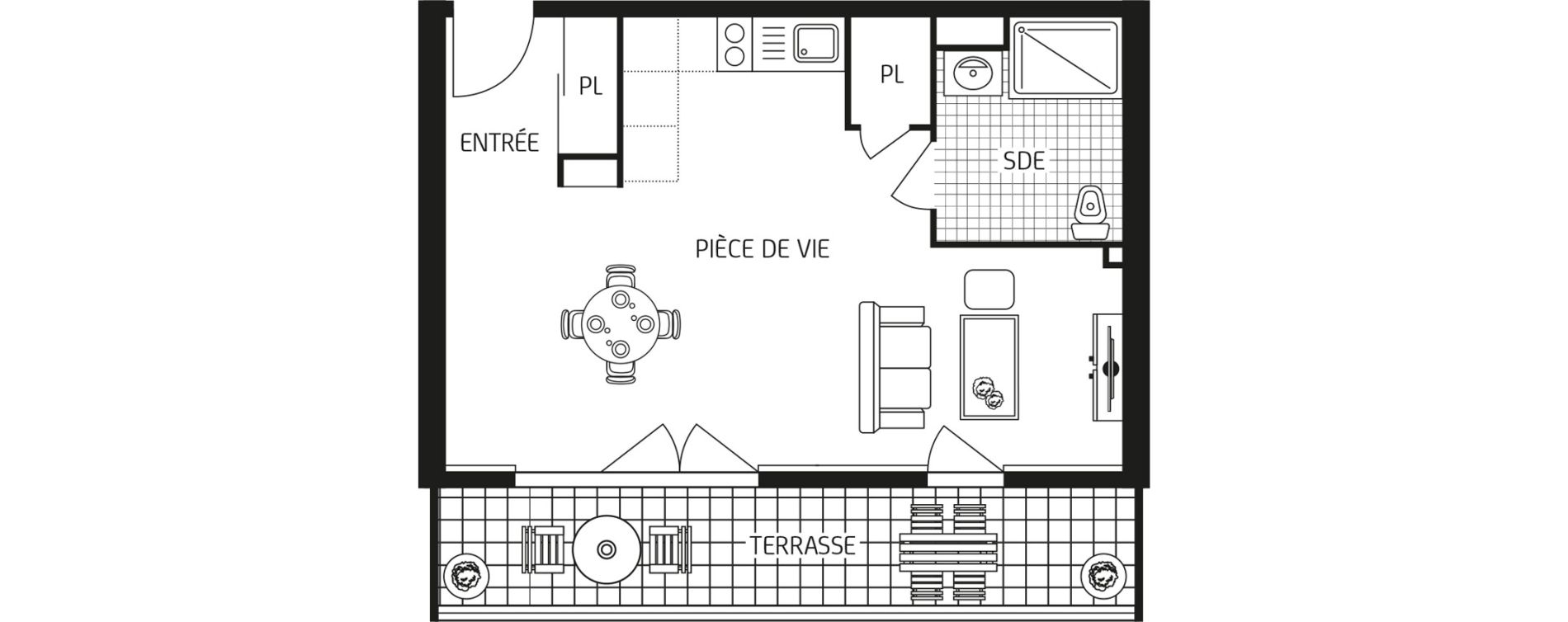 Appartement T1 bis de 35,06 m2 &agrave; Brest Poulleder - kernabat