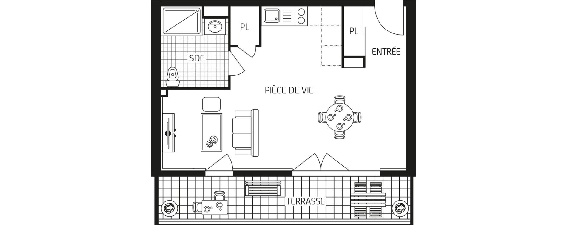 Appartement T1 bis de 35,01 m2 &agrave; Brest Poulleder - kernabat