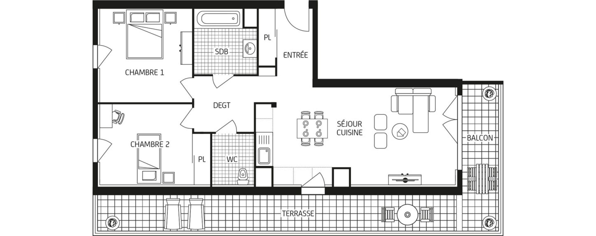 Appartement T3 de 62,28 m2 &agrave; Brest Poulleder - kernabat