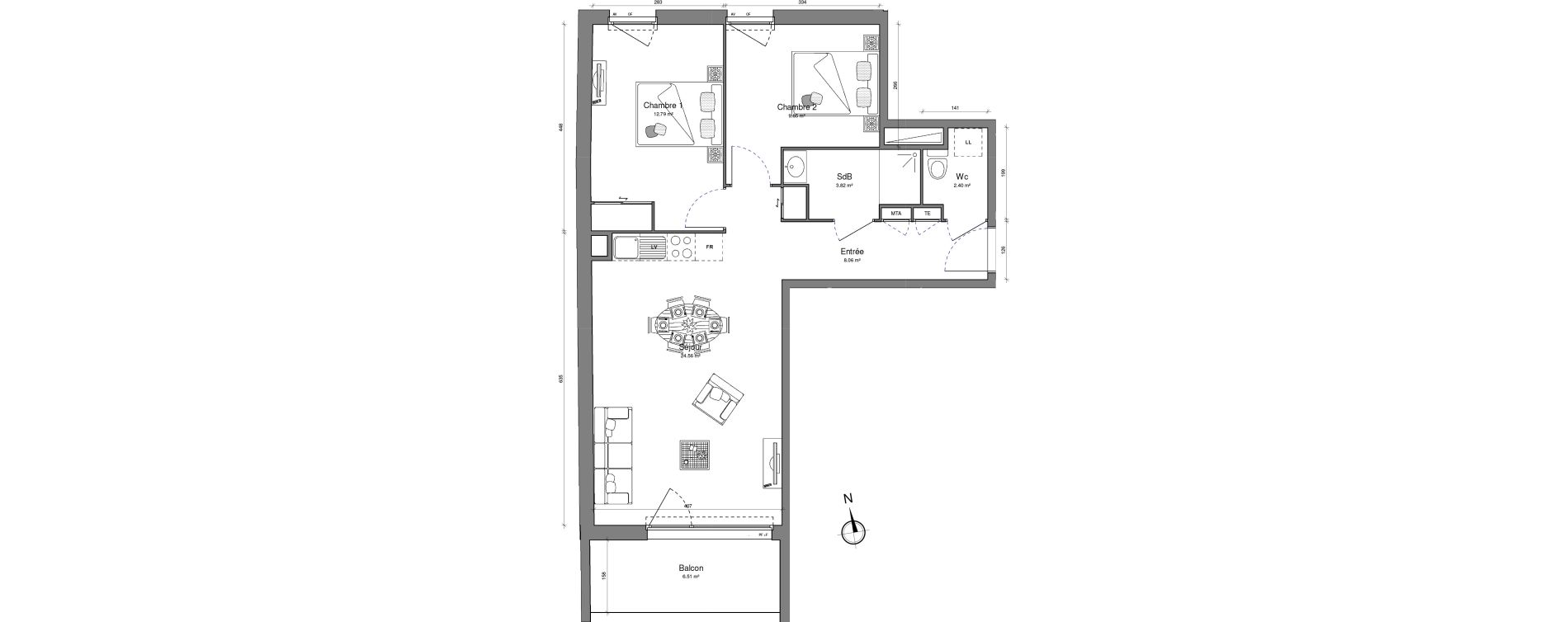 Appartement T3 de 61,48 m2 &agrave; Brest Lambezellec