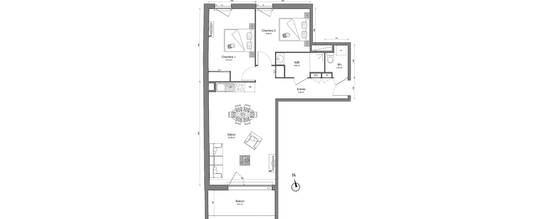 Appartement T3 de 61,50 m2 &agrave; Brest Lambezellec