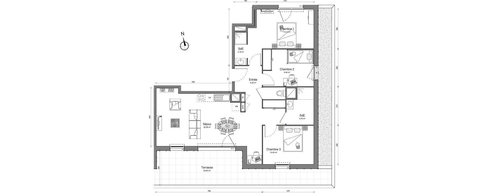 Appartement T4 de 80,43 m2 &agrave; Brest Lambezellec