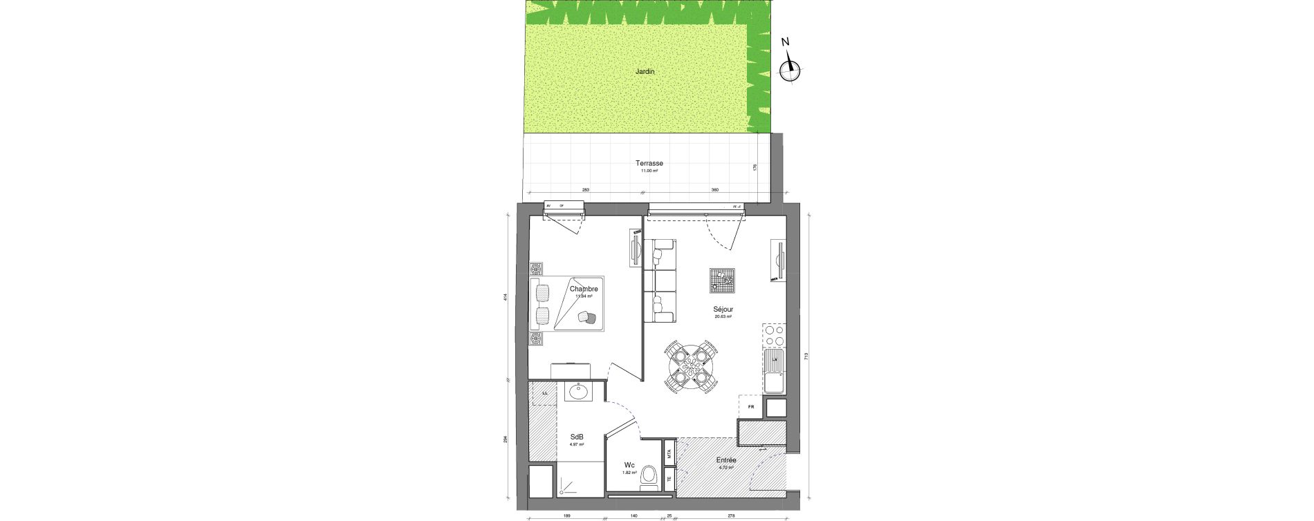 Appartement T2 de 43,98 m2 &agrave; Brest Lambezellec